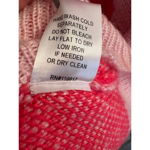 Altar'd State Pink Red Smiley Face Crewneck Sweater Small BRW02809-ATS - Picture 6 of 10